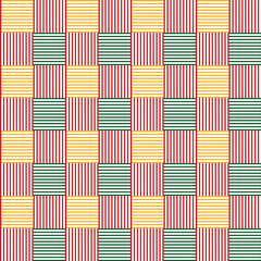 Abstract graphic seamless of red ,green and yellow lines in square pattern across  .Vector beautiful plaid pattern design for decorating , fabric, wrapping, textile, wallpaper, apparel Christmas Eve