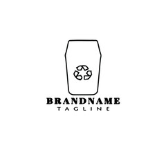 biodegradable logo cartoon icon design black isolated vector illustration