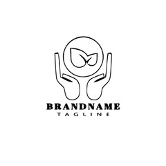 Obraz premium biodegradable logo cartoon icon design template black flat vector illustration