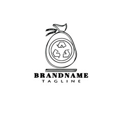 biodegradable logo cute icon design template black isolated vector illustration