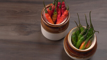 Fresh Red and Green hot chilli peppers.