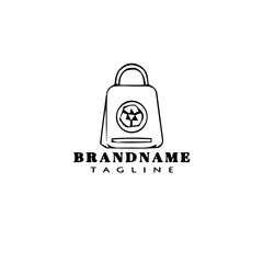 creative biodegradable logo bag icon design template black isolated vector illustration
