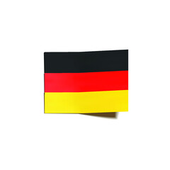 Vector Germany Flag, 3D Flag with Shadow Isolated on White Background, Yellow and Blue Stripes, German Colors.