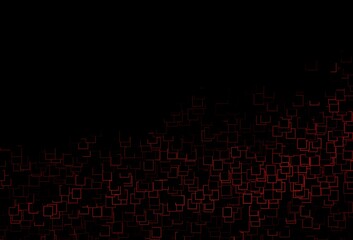 Dark Orange vector backdrop with rectangles, squares.