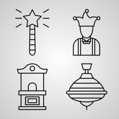 Circus Line Icon Set Collection of Vector Symbol in Trendy Outline Style