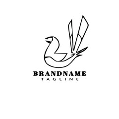 bird logo cartoon icon design shape black isolated vector illustration