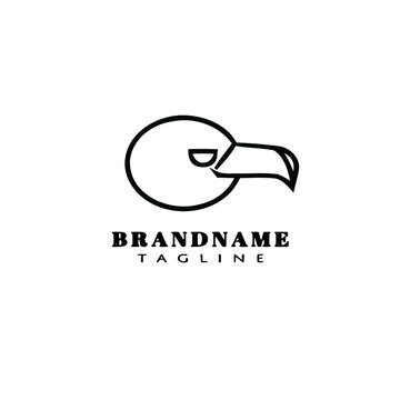 bird logo cartoon icon design template black retro vector illustration