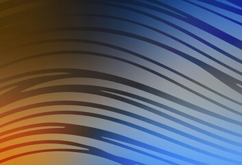 Light Blue, Yellow vector background with curved lines.