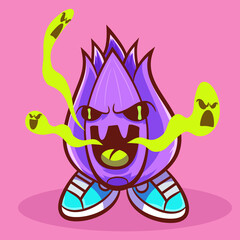 This little onion scares everyone around it with its breath.
theme:onion, evil onion, onion breath, ugly face, damn onion.