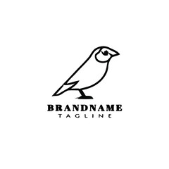 bird logo cartoon icon creative template black isolated vector illustration