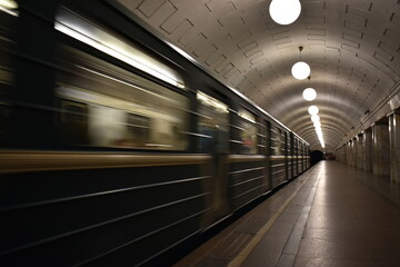 the vast Moscow metro late at night