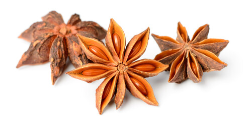 star anise isolated on the white background