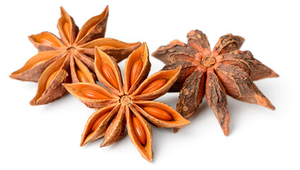 star anise isolated on the white background