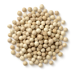white peppercorns isolated on the white background