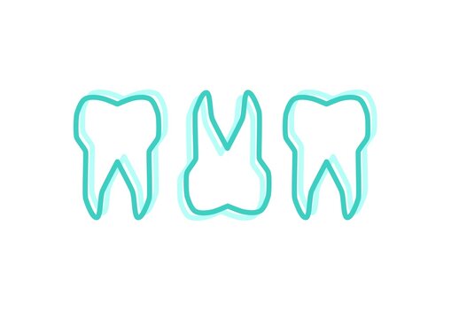 Digitally generated image of green teeth icons against white background