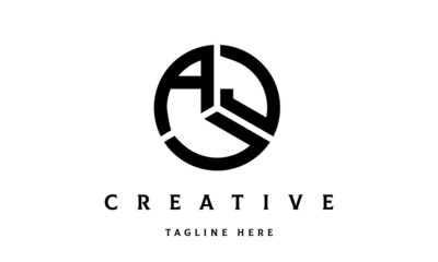 AJU circle three letter logo