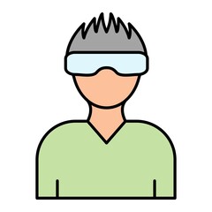 Vector VR Game Filled Outline Icon Design
