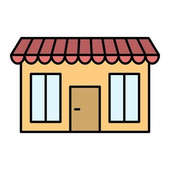 Vector Grocery Store Filled Outline Icon Design