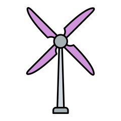  Vector Eolic Turbine Filled Outline Icon Design