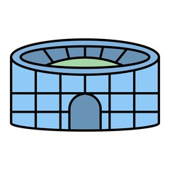 Vector Stadium Filled Outline Icon Design