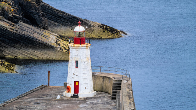 The Lighthouse at Lybster harbour in the Highlands