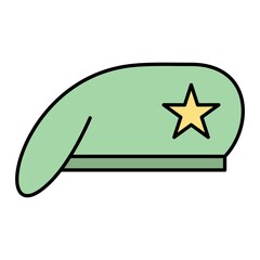 Fototapeta premium Vector Military Hat Filled Outline Icon Design