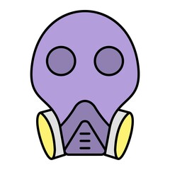 Vector Gas Mask Filled Outline Icon Design