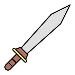 Vector Sword Filled Outline Icon Design