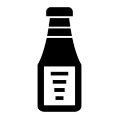 Vector Ketchup Bottle Glyph Icon Design