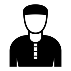 Vector Muslim Male Glyph Icon Design
