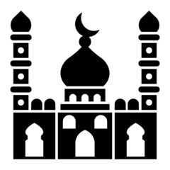 Vector Mosque Glyph Icon Design