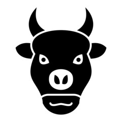 Vector Bison Glyph Icon Design