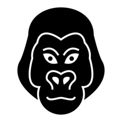  Vector Gorilla Glyph Icon Design