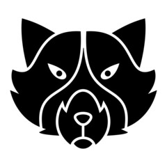 Vector Raccoon Glyph Icon Design