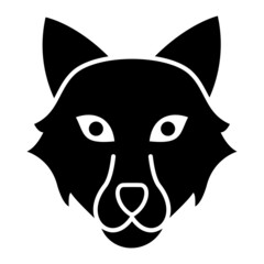 Vector Wolf Glyph Icon Design