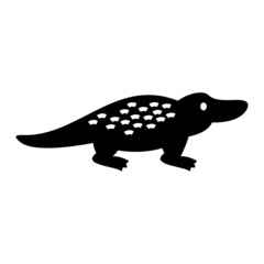 Vector Crocodile Glyph Icon Design