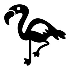 Vector Flamingo Glyph Icon Design
