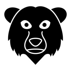 Vector Bear Glyph Icon Design