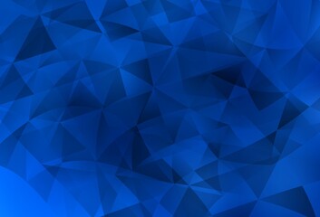 Light BLUE vector template with crystals, triangles.