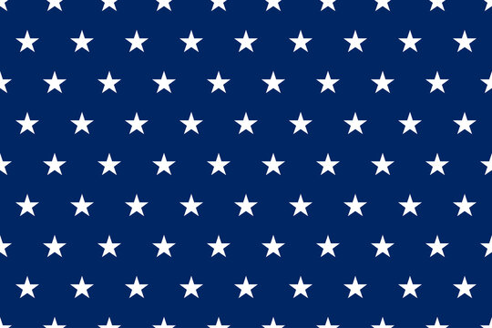 Blue patriotic USA flag seamless pattern with stars