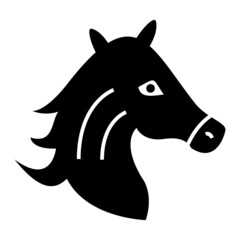 Vector Horse Glyph Icon Design