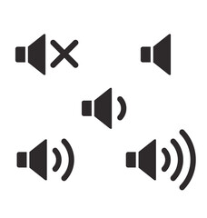 classic simple audio speaker icon set