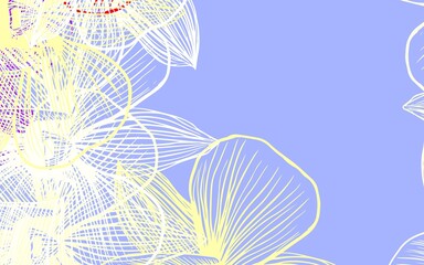 Light Blue, Yellow vector elegant background with flowers.