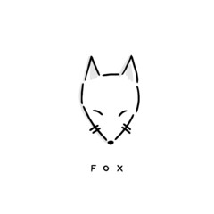 Illustration of a fox. Hand-drawing Vector icon drawing. 