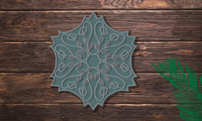 3d multilayer floral mandala illustration graphic. dark green, colorful, modern, gorgeous, 3d wall...