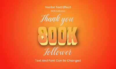 Editable 3d thank you 500k followers Gradient text style effect
