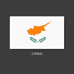 Cyprus flag Vector Square Icon on Black Background.