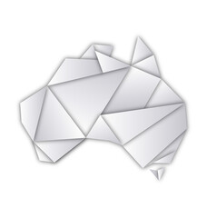 australia map folded paper origami