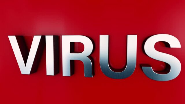 3D  chrome text word CYBER CRIME Concept animation effect on red background.4K 3D animation of CYBER CRIME concept word flying word effect element for intro, title banner. Colorful Retro Gaming Consol