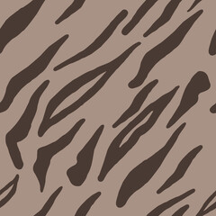 Tiger seamless pattern, a shade of coffee with milk